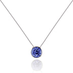 Bezel Set Iolite Pendant Necklace in Sterling Silver