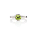 Bezel Set Peridot Ring in Sterling Silver