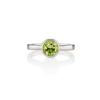 Bezel Set Peridot Ring in Sterling Silver