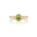 Bezel Set Peridot Ring in Gold Plated Sterling Silver