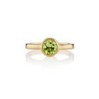 Bezel Set Peridot Ring in Gold Plated Sterling Silver