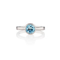 Bezel Set Blue Topaz Ring in Sterling Silver
