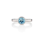 Bezel Set Blue Topaz Ring in Sterling Silver