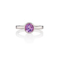 Bezel Set Amethyst Ring in Sterling Silver