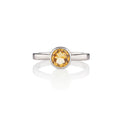 Bezel Set Citrine Ring in Sterling Silver