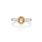 Bezel Set Citrine Ring in Sterling Silver