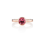 Bezel Set Rhodolite Ring in Rose Gold Plated Sterling Silver