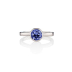 Bezel Set Iolite Ring in Sterling Silver