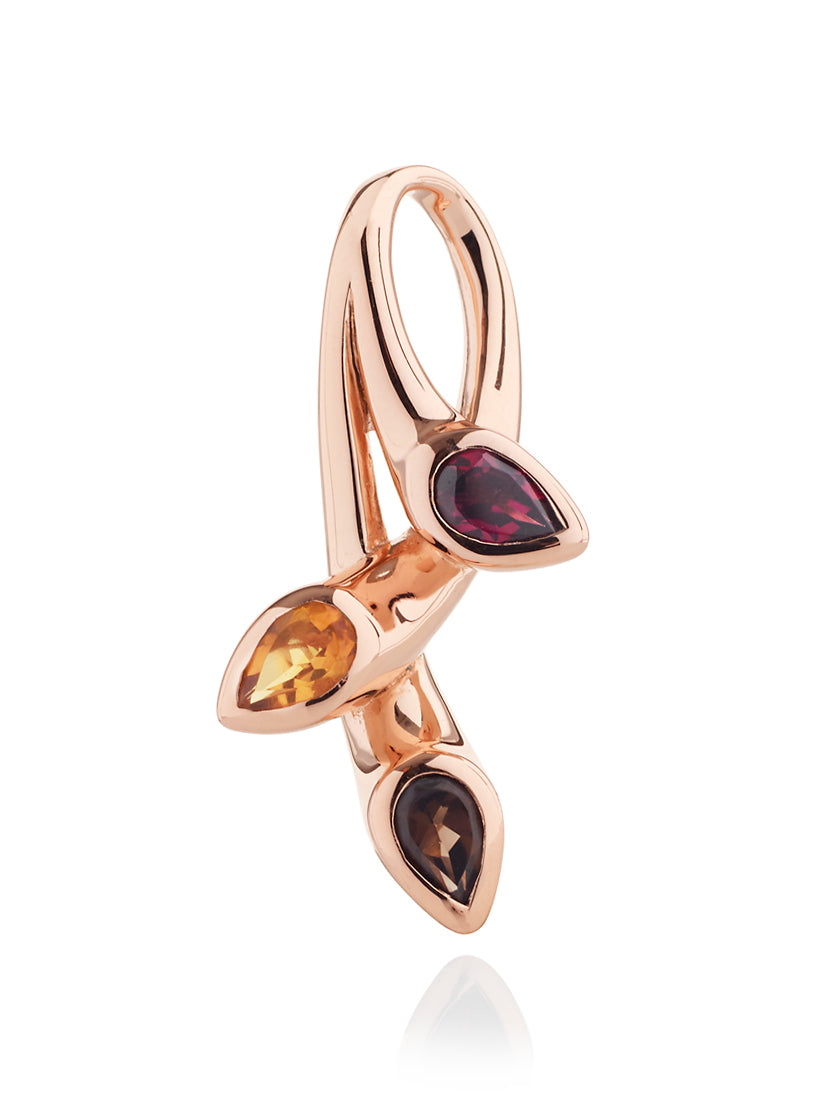 Rose Gold Vermeil Necklace with Smoky Quartz
