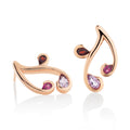 Rhodolite, Amethyst and Garnet Rose Gold Vermeil Earrings