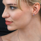Marquise Shaped Amethyst Stud Earrings in Sterling Silver