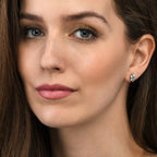 Marquise Shaped Blue Topaz Stud Earrings in Sterling Silver