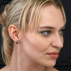 Marquise-Shaped Garnet Stud Earrings in Sterling Silver