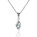 Marquise Shaped Blue Topaz Pendant Necklace in Sterling Silver