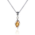 Marquise shaped natural citrine pendant necklace in 925 Sterling Silver