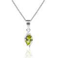 Marquise Shaped Peridot Pendant Necklace in Sterling Silver