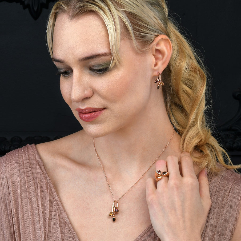  Citrine and Rhodolite Gemstones
