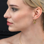  Citrine and Smoky Quartz Gold Vermeil Earrings