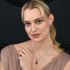 Trillion Cut Amethyst Pendant Necklace in Sterling Silver
