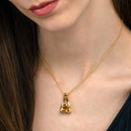Trillion Cut Citrine Pendant Necklace in Gold Plated Sterling Silver