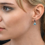 Trillion Cut Blue Topaz Stud Earrings in Sterling Silver