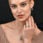 Sterling Silver Ring with a Trillion Cut Blue Topaz Gemstone