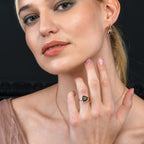 Rose Gold Vermeil Ring with a Trillion Cut Smoky Quartz Gemstone 