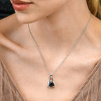 Trillion Cut Smoky Quartz Pendant Necklace in Sterling Silver