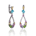 colourful drop earrings in 925 sterling silver
