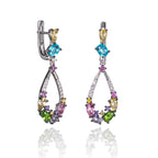 colourful drop earrings in 925 sterling silver