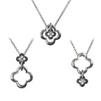 Sterling Silver Multi Wear Lucky Clover Pendant Necklace