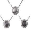Sterling Silver Black and White Reversible Pendant Necklace