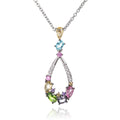 colourful pendant necklace in 925 sterling silver