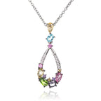 colourful pendant necklace in 925 sterling silver