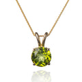 2.20ct Solitaire Peridot Pendant Necklace In 9K Yellow Gold