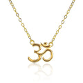 Yellow Gold Plated Sterling Silver Divine OM Pendant Necklace