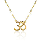 Yellow Gold Plated Sterling Silver Divine OM Pendant Necklace