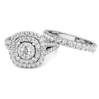 Regal Large Diamond Engagement Ring 0.92ct Diamonds in 18K White Gold