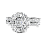 Bella Diamond Cluster Engagement Ring 1.02ct Diamonds in 18K White Gold