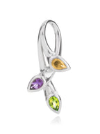 Sterling Silver Necklace with Peridot, Citrine and Amethyst Gemstones
