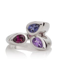 Sterling Silver Ring with Amethyst, Rhodolite and Iolite Gemstones