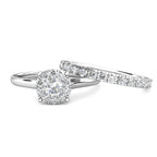 Miracle Diamond Cluster Engagement Ring 0.30ct Diamonds in 18K White Gold 