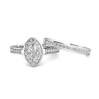 Marquise Diamond Cluster Engagement Ring 0.40ct Diamonds in 18K White Gold