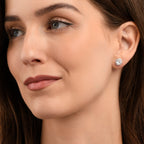 Sterling Silver Oval Shaped Cubic Zirconia Stud Earrings