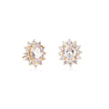 Gold Plated Sterling Silver Oval Halo Stud Earrings