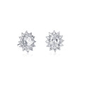 Sterling Silver Oval Shaped Cubic Zirconia Stud Earrings