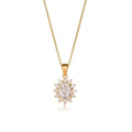 Gold Plated Sterling Silver Oval Halo Pendant Necklace