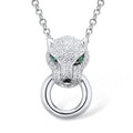 925 silver panther necklace with stones