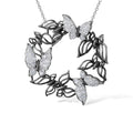 Sterling Silver Large Black And Silver Pendant Necklace