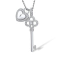 key and heart necklace in 925 silver